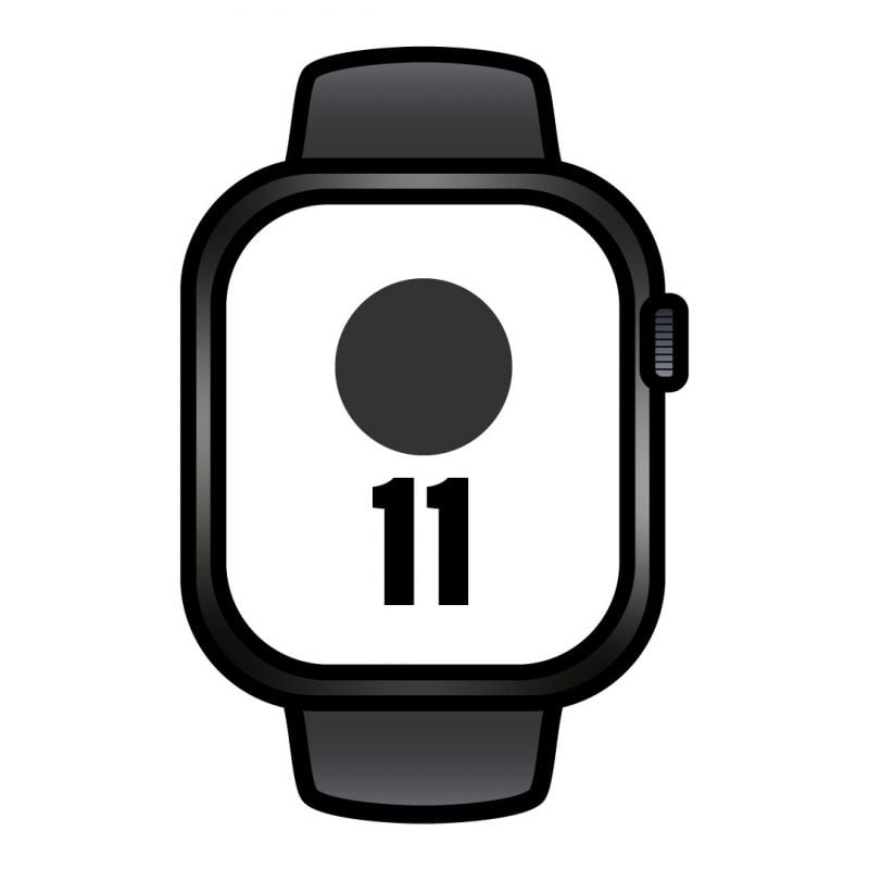 Apple Watch Series 11/ GPS/ 46 mm/ Preto Azeviche/ Bracelete Desportiva Preta (M/L)