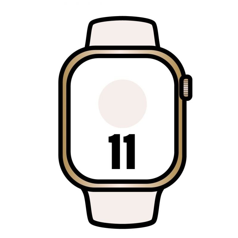Apple Watch Series 11/ GPS/ Cellular/ 42mm/ Titânio Dourado/ Pulseira Desportiva Rosa Blush (S/M)