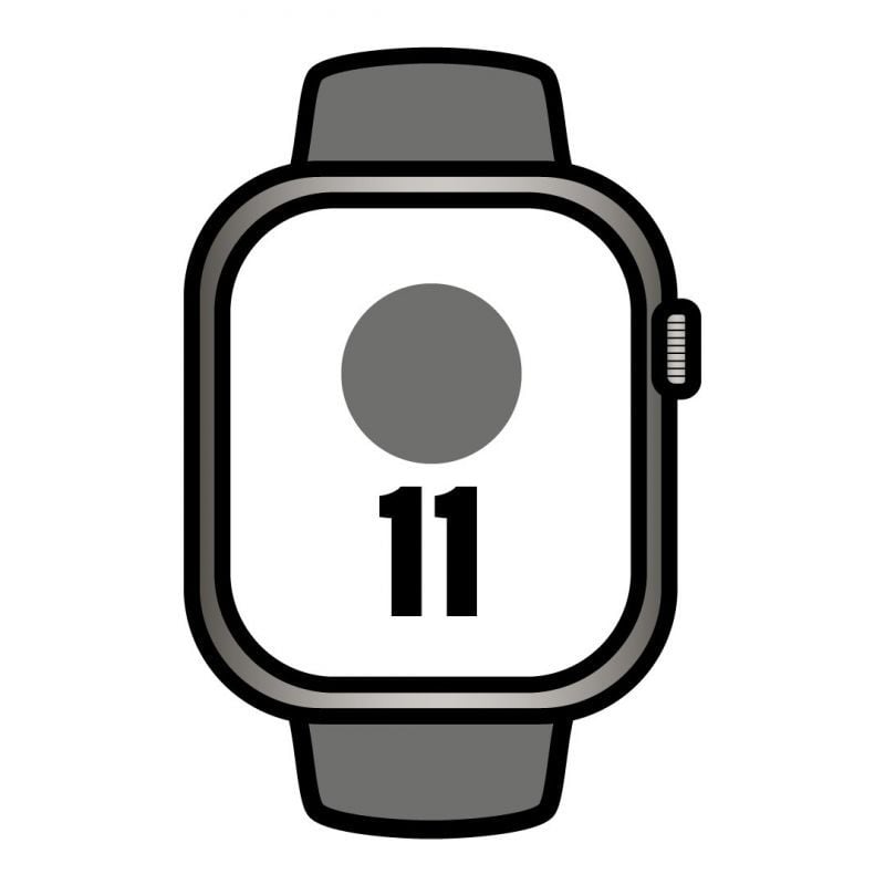 Apple Watch Series 11/ GPS/ Cellular/ 46mm/ Titânio Natural/ Bracelete Desportiva Cinzento Pedra S/M