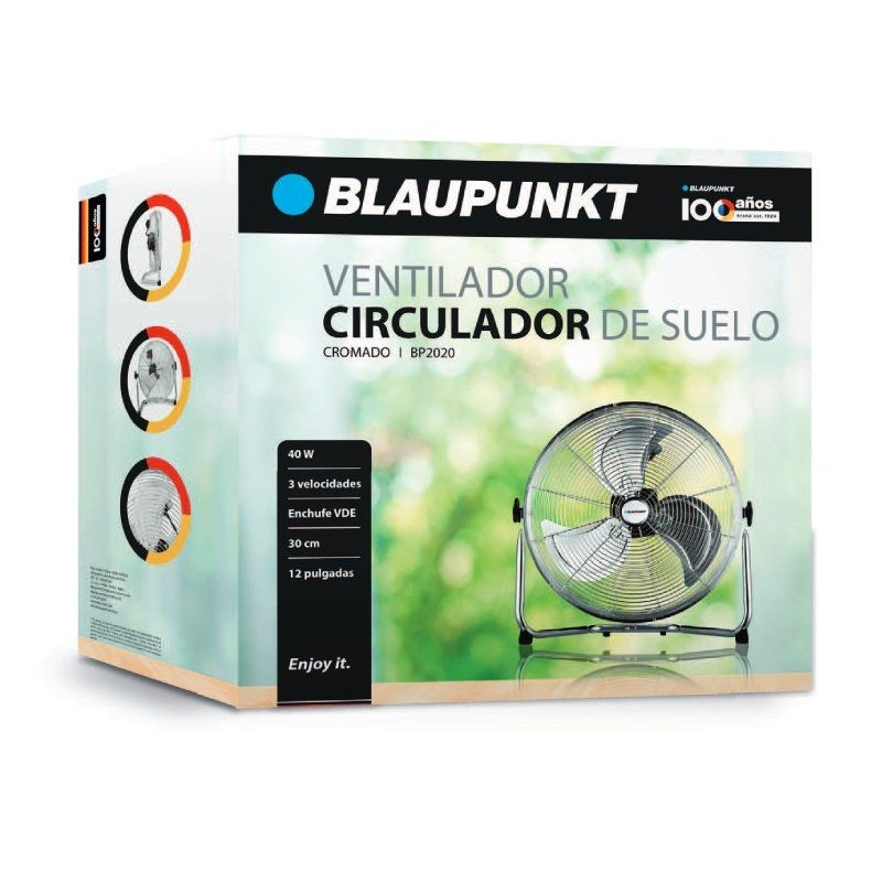 Ventoinha de Chão Industrial Blaupunkt BP2020/ 40W/ 3 Pás 30cm/ 3 velocidades