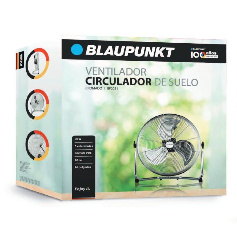 Ventoinha de Chão Blaupunkt Industrial BP2021/ 90W/ Pás 40cm/ 3 velocidades