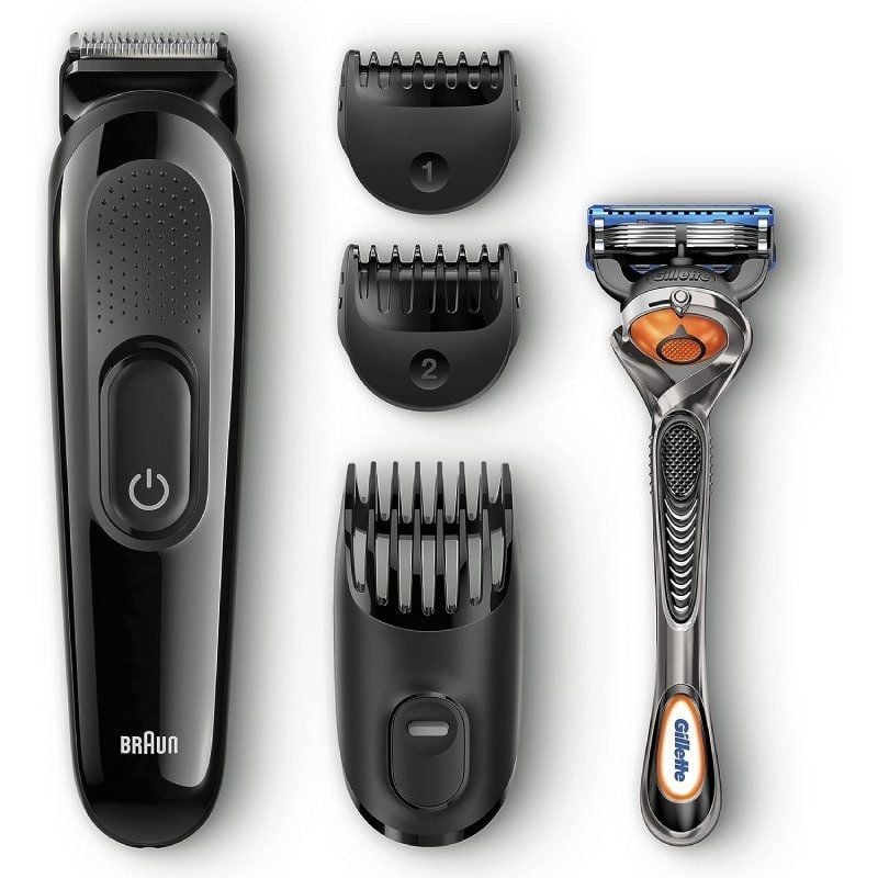 Máquina de Cortar Cabelo Braun SK3000/ a Bateria/ 4 Acessórios