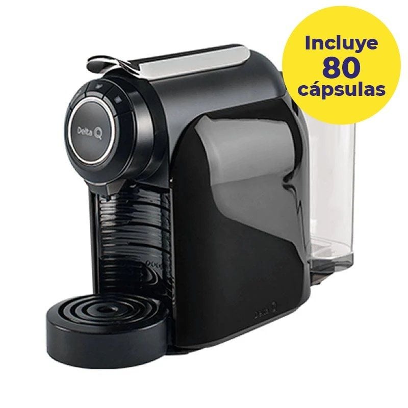 Máquina de Café Delta Qool Evolution/ Preta + 80 cápsulas café QALIDUS