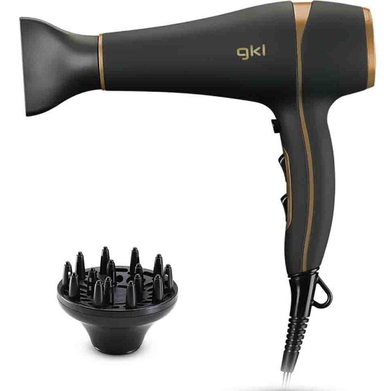 Secador GKL Onyx 2200/ 2200W/ Iónico/ Preto e Dourado