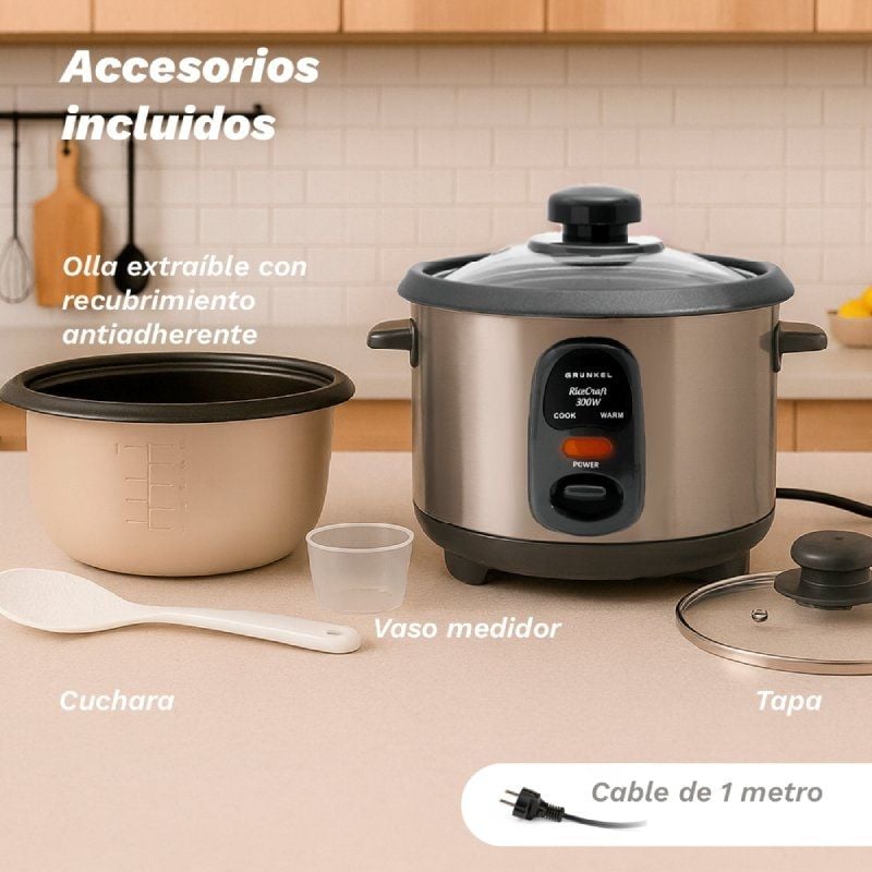 Panela de arroz Grunkel RC-18L/ 1000W/ Capacidade 1.8L