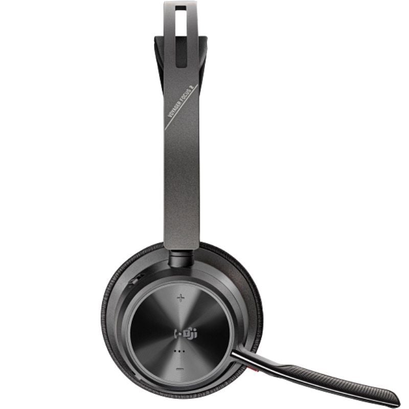 Auscultadores Sem Fios Poly Voyager Focus 2 Microsoft Teams + Adaptador USB-C-A + Base de Carregamento/ com Microfone/ Bluetooth/ Pretos