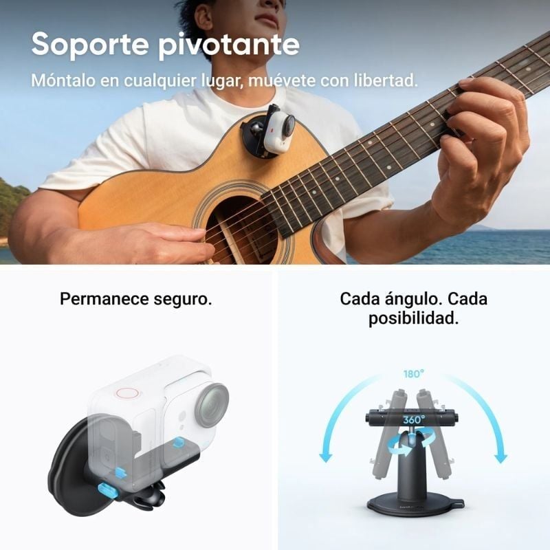 Câmara Desportiva Digital Insta360 GO Ultra Pack Criador/ 4K/ Ângulo de visão 360º/ Preta