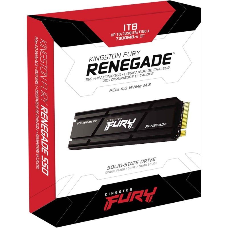 Disco SSD Kingston FURY Renegade 1TB/ M.2 2280 PCIe 4.0/ Com Dissipador de Calor/ Capacidade Total