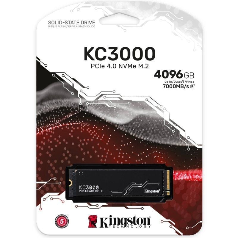 Disco SSD Kingston KC3000 4TB/ M.2 2280 PCIe Gen4/ com Dissipador de Calor/ Capacidade Total