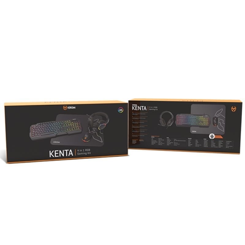 Pack Gaming Krom Kenta / Teclado RGB + Rato + Tapete + Auscultadores