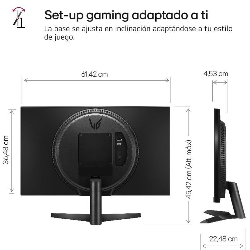 Monitor Gaming LG UltraGear 27GS60F-B 27"/ Full HD/ 1ms/ 180Hz/ IPS/ Preto