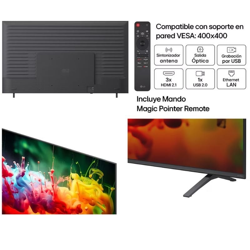 Televisor LG QNED evo AI QNED72 Mini LED 85QNED72B6A 85"/ Ultra HD 4K/ Smart TV/ WiFi