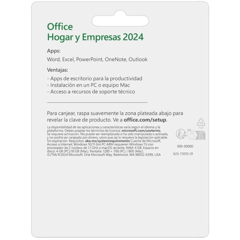 Microsoft Office Casa e Negócios 2024/ 1 Utilizador/ Licença Perpétua
