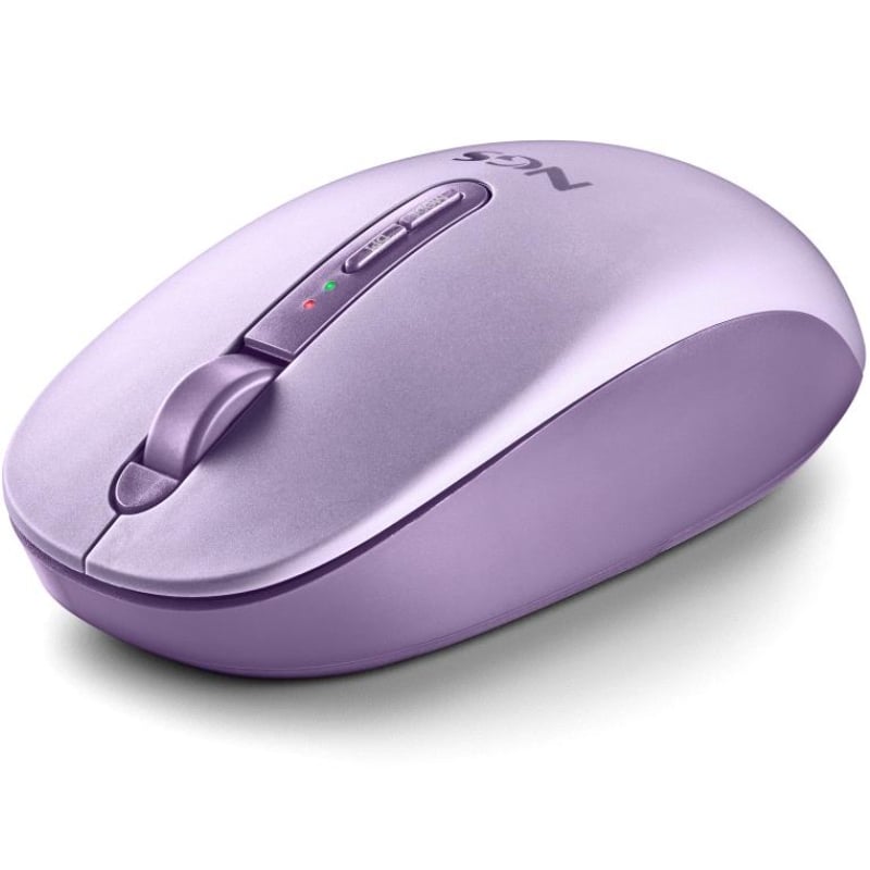 Ratón Ergonómico Inalámbrico NGS Fog Dual FOGDUALPURPLE Silencioso/ Hasta 1600 DPI/ Púrpura