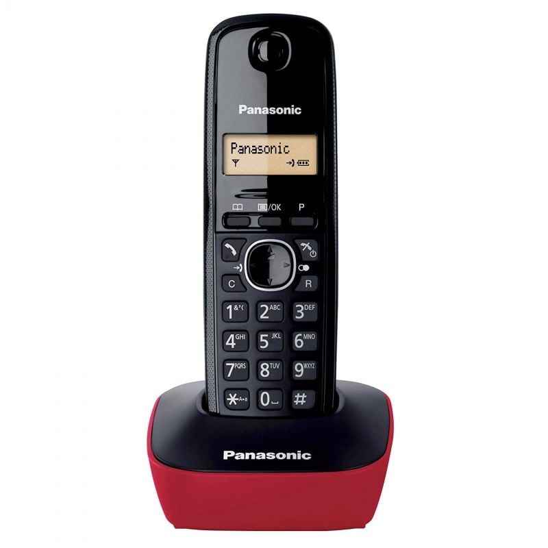 Telefone Sem Fios Panasonic KX-TG1611/ Preto e Vermelho