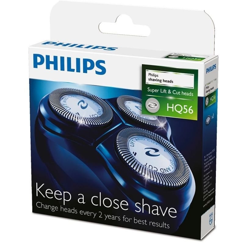 Cabeças de substituição para máquina de barbear elétrica Philips HQ56/ Pack de 3