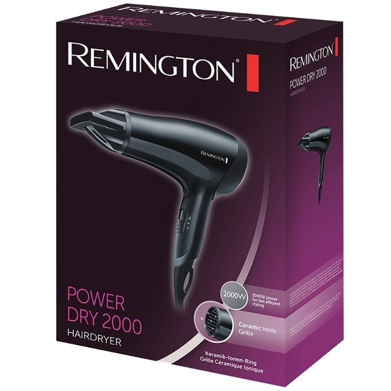 Secador Remington Power Dry 2000 D3010/ 2000W/ Iónico/ Preto