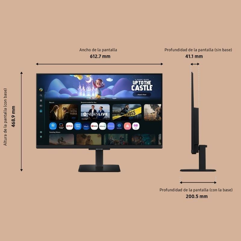 Smart Monitor Samsung M5 S27FM500EU 27"/ Full HD/ Multimedia/ Smart TV/ Negro
