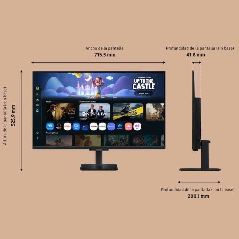 Smart Monitor Samsung M5 M50F S32FM502EU 32"/ Full HD/ Smart TV/ Multimedia/ Negro