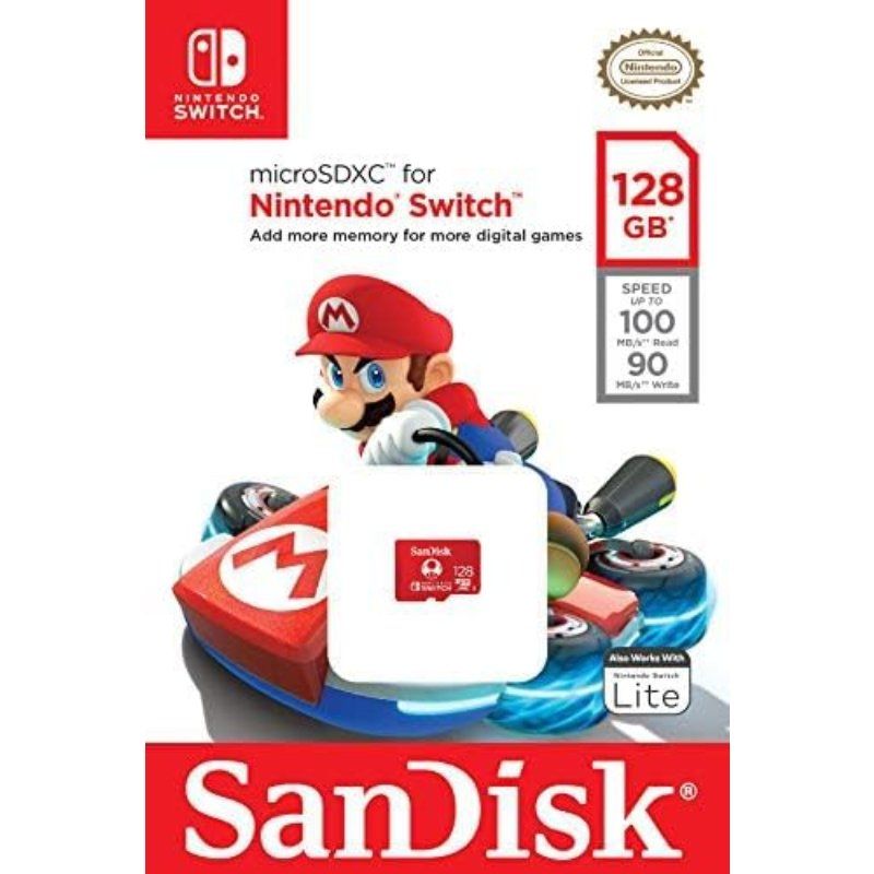 Cartão de Memória SanDisk Nintendo Switch 128GB microSD XC UHS-I/ Classe 10/ 100MBs