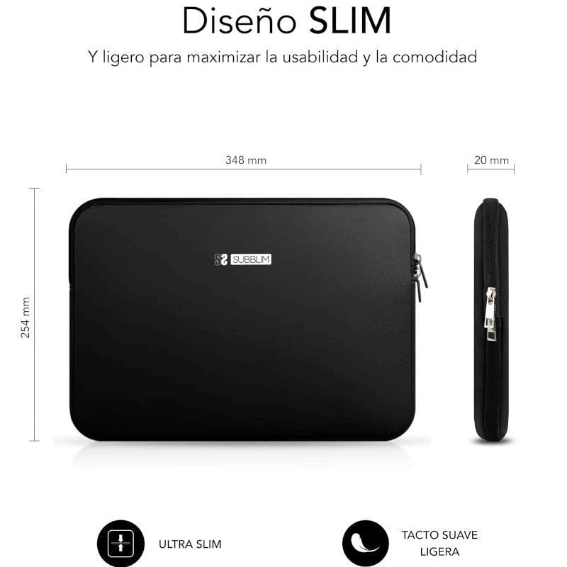 Bolsa Subblim Business Laptop Sleeve Neoprene para Portáteis 13.3"-14"/ Preta