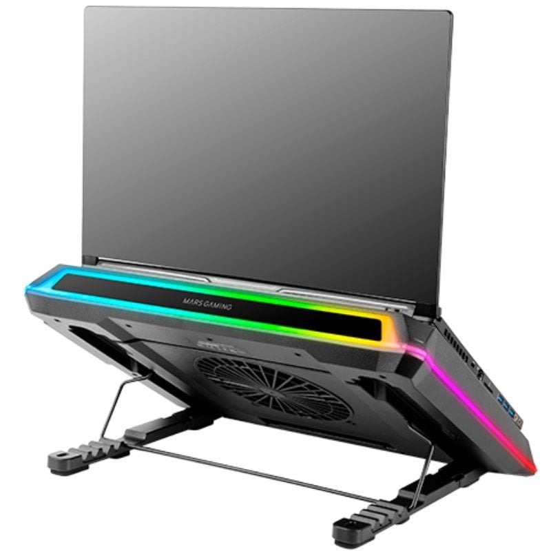 Soporte Refrigerante Mars Gaming MNBC-ULTRA para Portátiles hasta 18"/ Iluminación LED