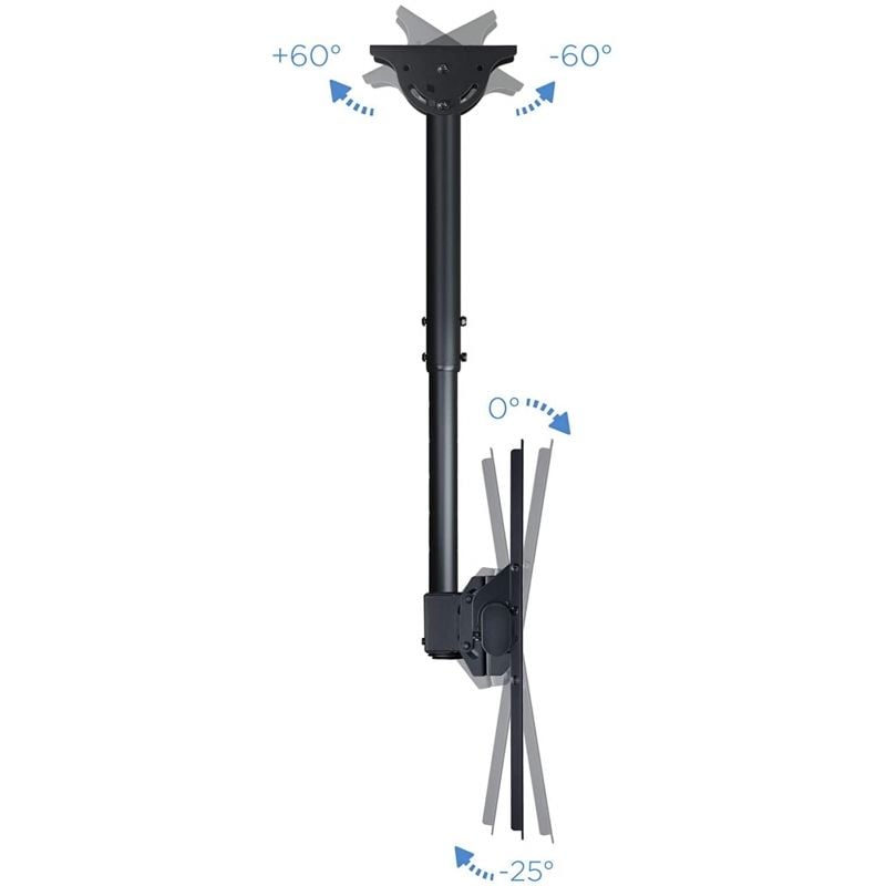 Suporte de Teto Orientável/ Inclinável/ Extensível Tooq LPCE1155TSLI-B para TV de 32-55"/ até 50kg