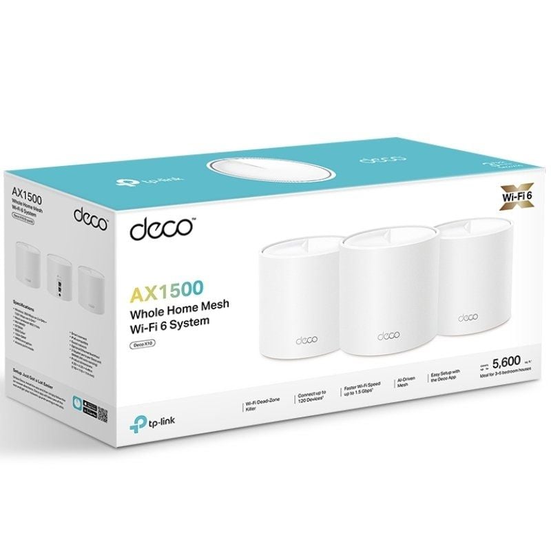 Sistema Mesh TP-Link Deco X10 1500Mbps/ 2.4GHz 5GHz/ Pacote de 3