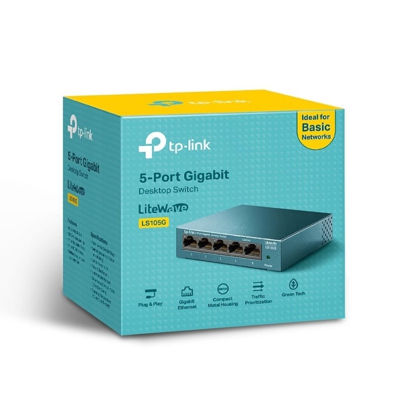 Switch TP-Link LS105G 5 Portas/ RJ-45 10/100/1000