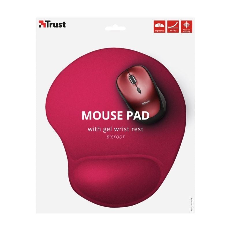 Tapete Ergonómico Trust 20429/ 16 x 205 x 236mm/ Vermelho