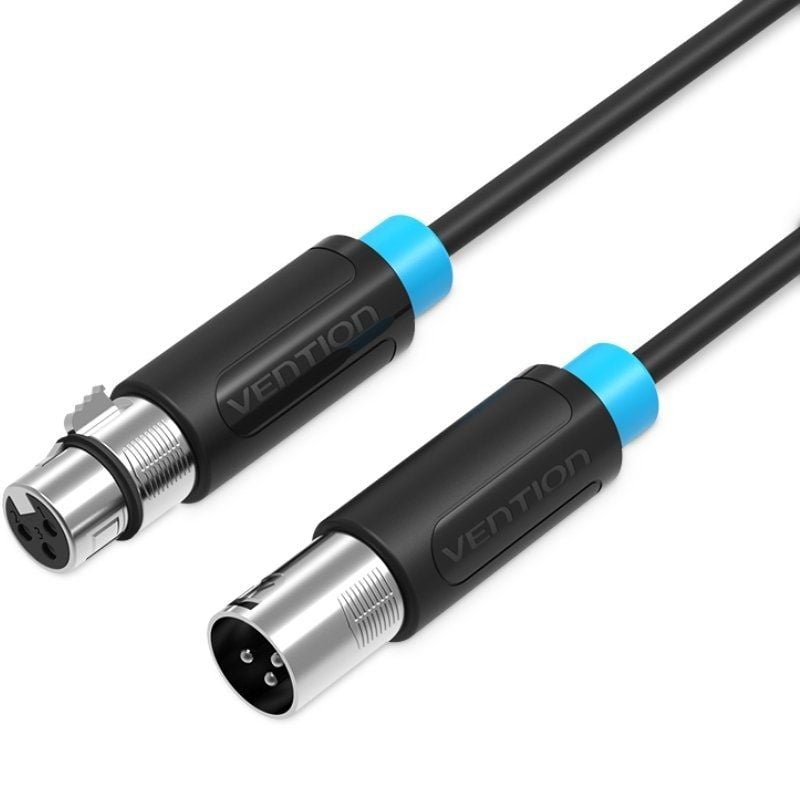 Cabo Estéreo Vention BBFBL/ XLR Macho - XLR Fêmea/ 10m/ Preto