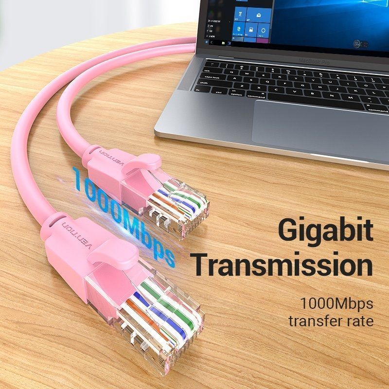 Cabo de Rede RJ45 UTP Vention IBEPH Cat.6/ 2m/ Rosa