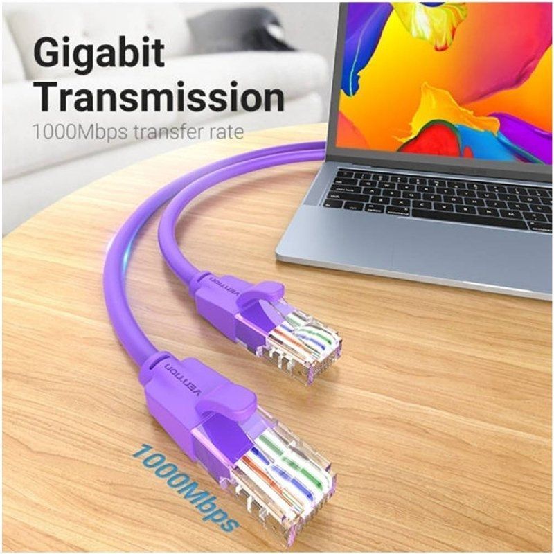 Cabo de Rede RJ45 UTP Vention IBEVH Cat.6/ 2m/ Roxo