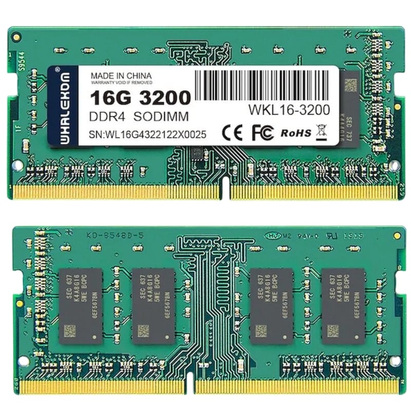 Memoria RAM Whalekom WK4SO32 16GB/ DDR4/ 3200MHz/ 1.2V/ CL19/ SODIMM