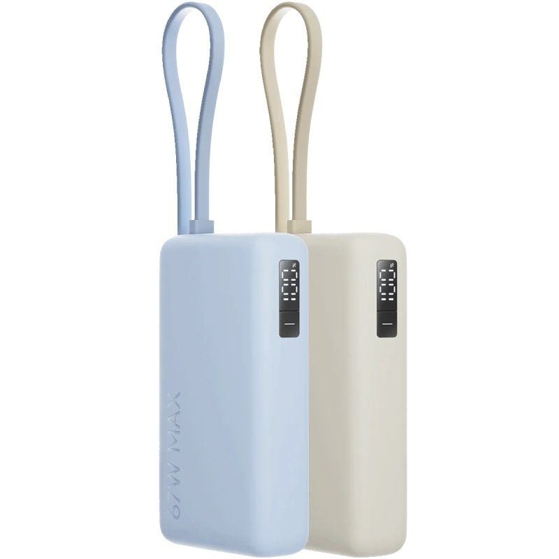Powerbank 10000mAh Xiaomi 67W Power Bank Cabo Integrado/ 67W/ Bege/ Inclui Cabo USB Tipo-C