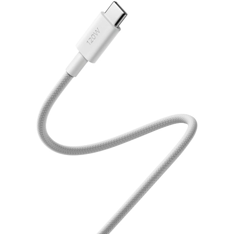 Cable USB 2.0 Tipo-C 6A Xiaomi Braided/ USB Tipo-C Macho - USB Tipo-C Macho/ Hasta 120W/ 480Mbps/ 2m/ Blanco