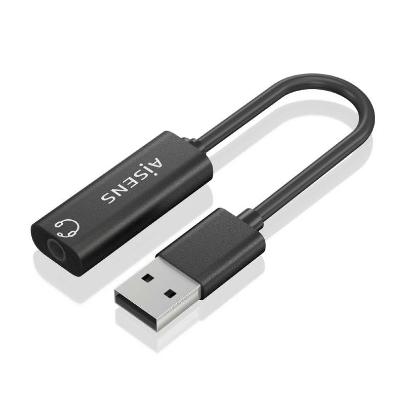 Placa de Som Aisens A106-0770/ USB Macho - Jack 3.5 Fêmea