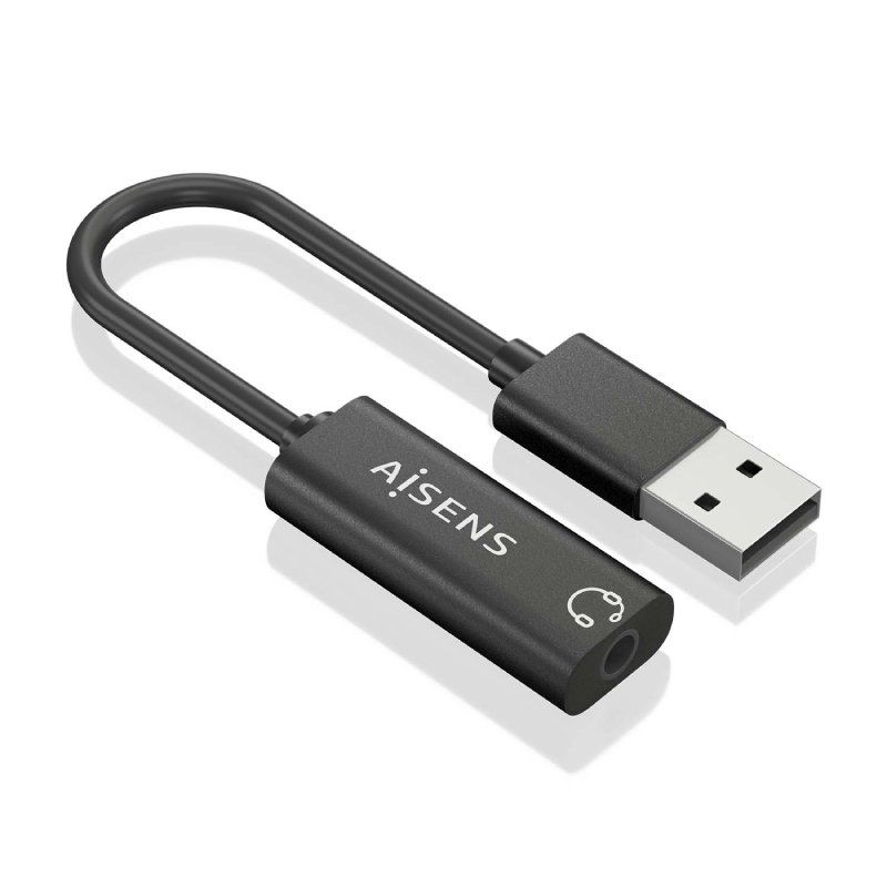 Placa de Som Aisens A106-0770/ USB Macho - Jack 3.5 Fêmea