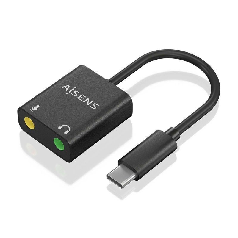Placa de Som Aisens A109-0767/ USB-C Macho - 2xJack 3.5 Fêmea