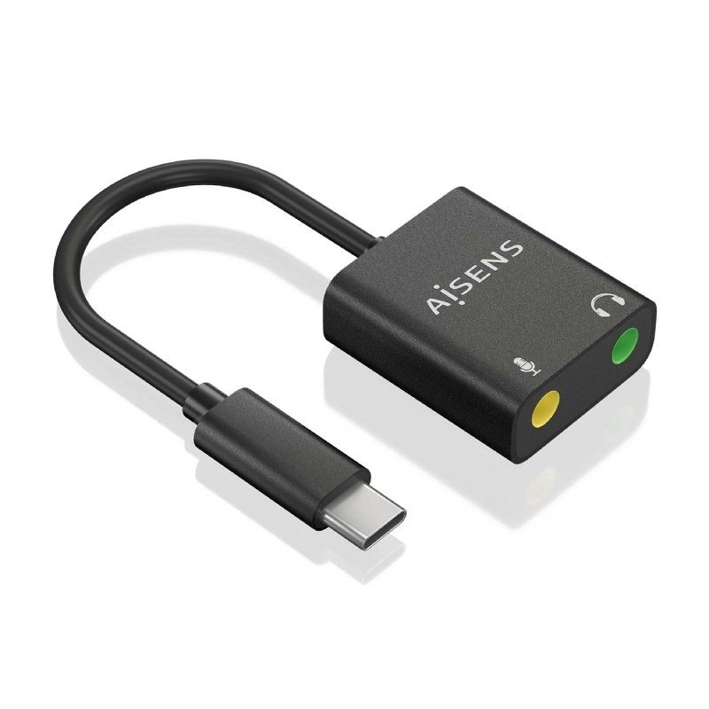 Placa de Som Aisens A109-0767/ USB-C Macho - 2xJack 3.5 Fêmea