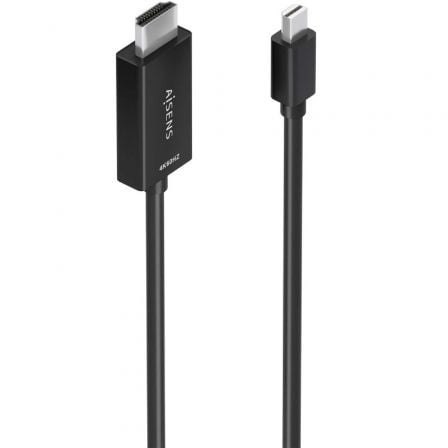 Cable Conversor Aisens A125-0889/ Mini DisplayPort Macho - HDMI 4K Macho/ 3m/ Negro