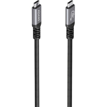 Cable USB 3.2 Tipo-C Aisens A107-0990/ USB Tipo-C Macho - USB Tipo-C Macho/ Hasta 100W/ 10Gbps/ 5m/ Negro