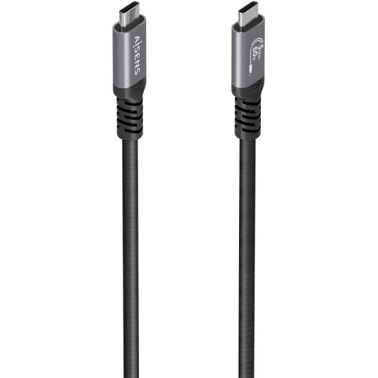 Cabo USB 3.2 Tipo-C Aisens A107-0992/ USB Tipo-C Macho - USB Tipo-C Macho/ Até 60W/ 5Gbps/ 10m/ Preto