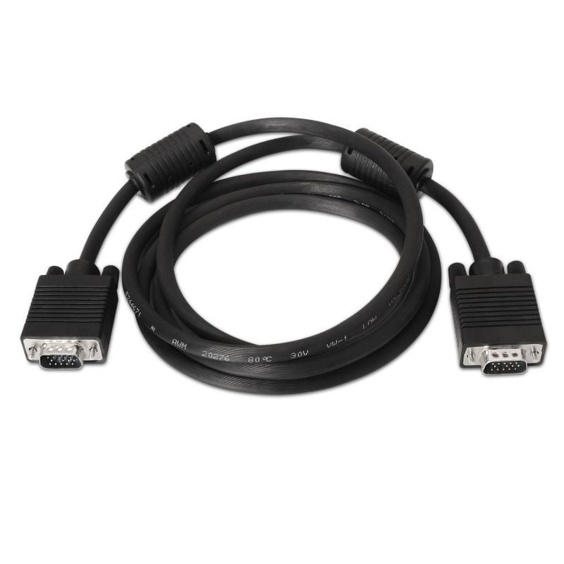 Cabo SVGA Aisens A113-0073/ VGA Macho - VGA Macho/ Até 3W/ 10Mbps/ 6m/ Preto
