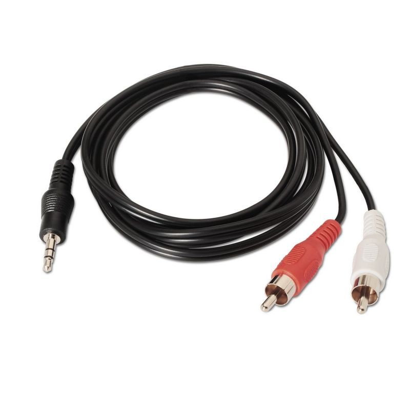 Cabo Estéreo Aisens A128-0147/ Jack 3.5 Macho - 2x RCA Macho/ Até 0.1W/ 1.5m/ Preto