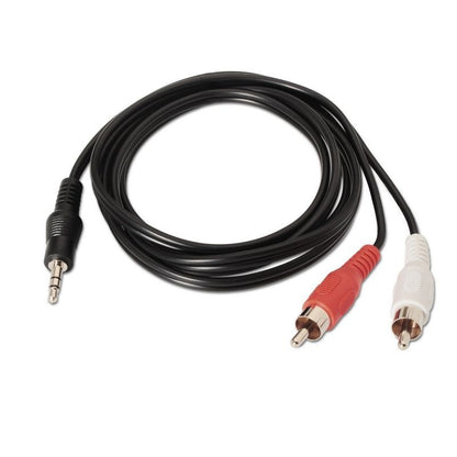 Cabo Estéreo Aisens A128-0147/ Jack 3.5 Macho - 2x RCA Macho/ Até 0.1W/ 1.5m/ Preto