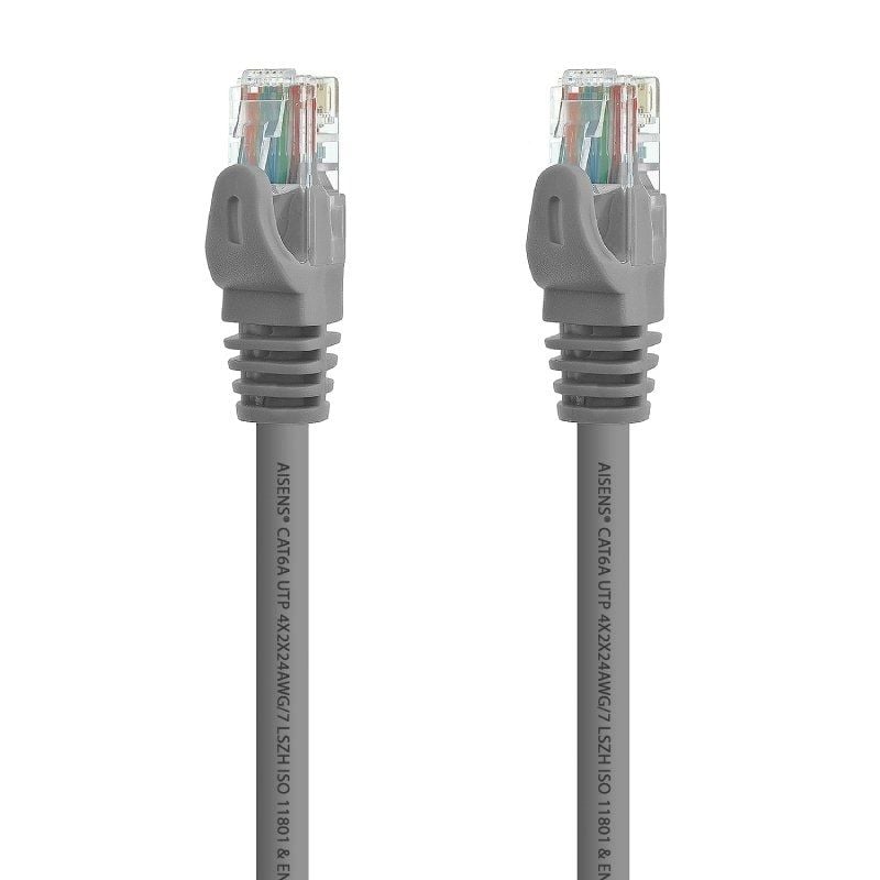 Cabo de Rede RJ45 UTP Aisens A145-0324 Cat.6A/ 25cm/ Cinzento