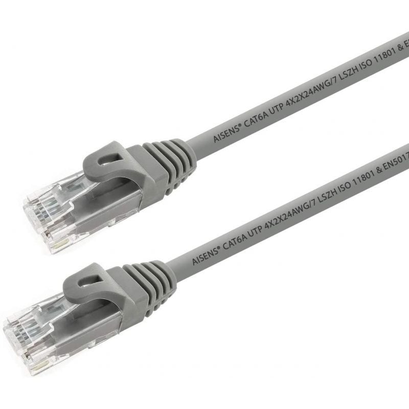 Cabo de Rede RJ45 UTP Aisens A145-0324 Cat.6A/ 25cm/ Cinzento