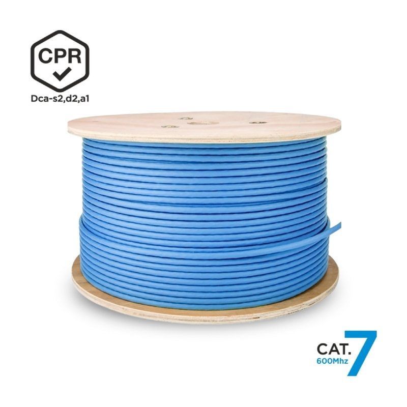 Bobina de Cabo RJ45 SFTP AWG23 LSZH CPR Dca Aisens A146-0665 Cat.7/ 305m/ Azul