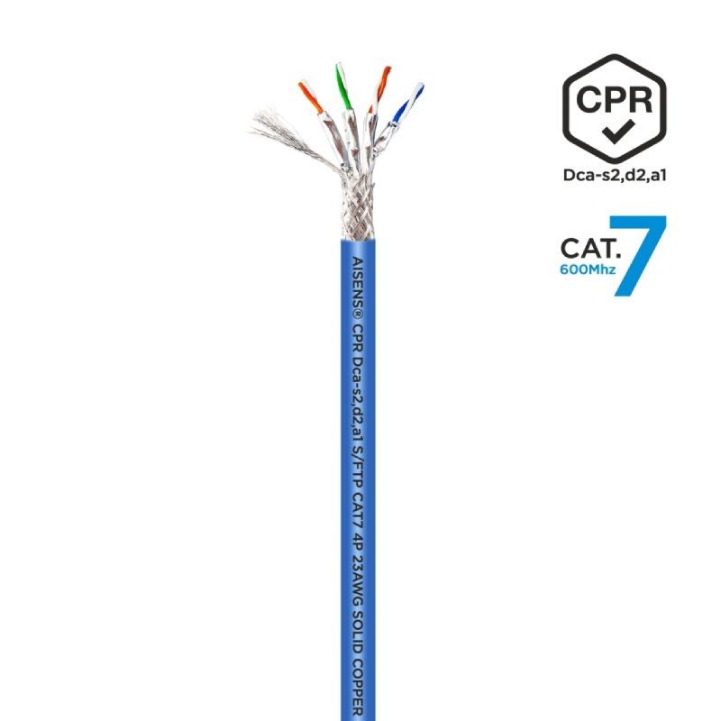 Bobina de Cabo RJ45 SFTP AWG23 LSZH CPR Dca Aisens A146-0665 Cat.7/ 305m/ Azul